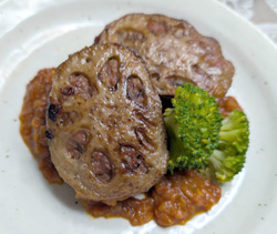 レンコンはさみバーグ